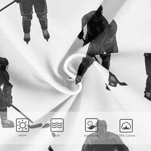 ODAWA Black Hockey Player White Cotton Toddler Underwear, Tag-Free Comfort Toddler Underwear 2T3