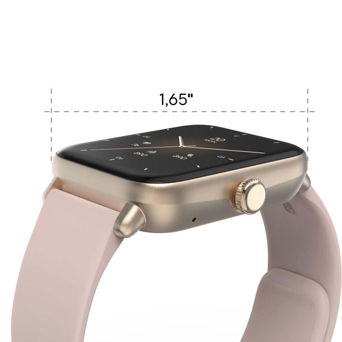 Hama Smartwatch 6010 (1,65" ekran TFT, GPS, wodoodporność IP68/3 ATM, rozmowy tel, asystenci Siri/Google, tętno, SpO2, VO2max, analiza snu, 100 trybów sportowych, powiadomienia) różowe złoto
