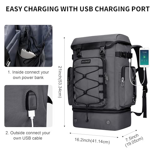 Image of WITZMAN Travel Backpack for Men Convertible Carry On Luggage Backpack fit 17 Inch Laptop for Airplane