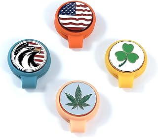 3X Stronger Magnetic Golf Ball Markers & Hat Clips - Heavy Duty Silicone (No Damage Design), Secure Non-Slip Grip for Golf Hats/Caps/Visors, Perfect Golf Accessories for Men/Women(4-Pack)