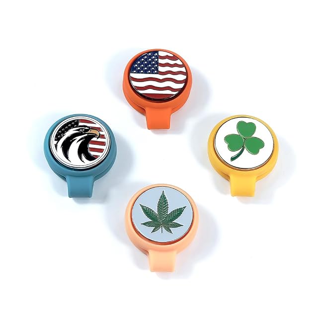 Yulinmon 3X Stronger Magnetic Golf Ball Markers Hat Clips - Heavy Duty Silicone No Damage Design Secure Non-Slip