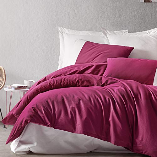 Sussexhome Wine Forever Duvet Cover Set | Claret, King Size Duvet Cover, 1 Duvet Cover, 1 Fitted Sheet And 2 Pillowcases, Iron Safe, Hypoallergenic, Breathable Bedding Set, Machine Washable #TOP1