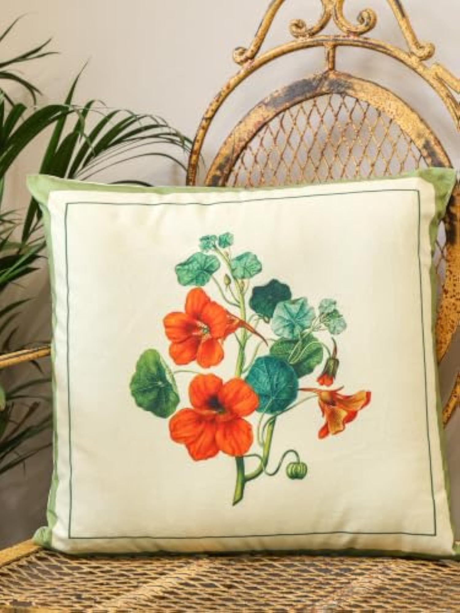 Blooming Garden Printed Cushion Cover Set- Pack Four