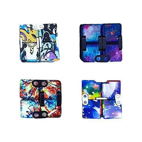 Brlly Infinity Cube Fidget Toy for Stress and Anxiety Relief Mini Tangle Fidget Toys for Kids and Adults 4 Pcs (C01)