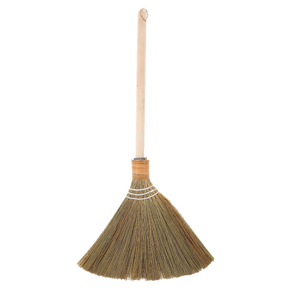 POPETPOP Vietnamese Corn Whisk Broom 26.38In – Soft Bristles Scratch-Free Sweeping – Detachable Handle for Easy Storage – Indoor & Outdoor Use for Home, Garage, Garden
