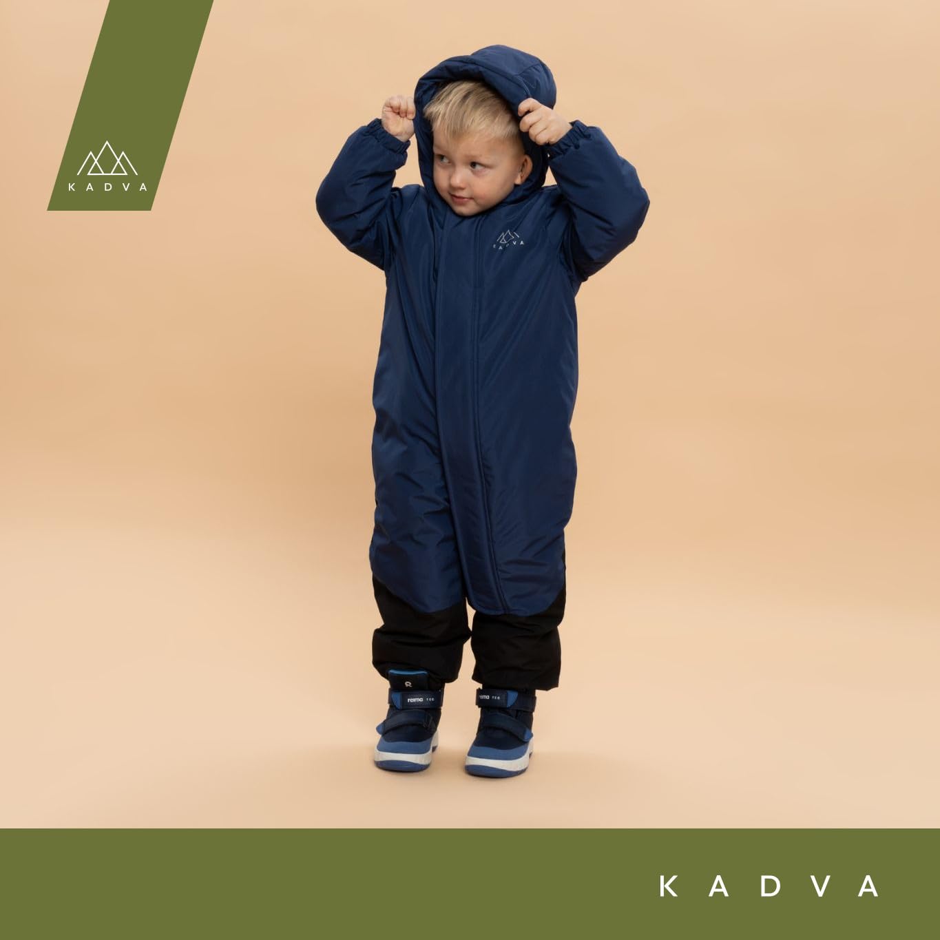 KADVA Kinder Skianzug KIKO Jr Ski Overall für Jungen Wasserdicht Winddicht mit Reflektoren und Kapuze Fleecefutter
