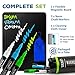 Magnetic Black Dry Erase Board for Fridge (12 x 8 inch), Stain-Resistant w/ 3 Magnetic, Fine-Tip Neon Chalk Markers & Eraser by Yes4Quality