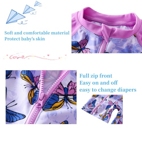 Image of UMELOK Baby Girl One Piece Swimsuit Infant Rash Guard Bathing Suit