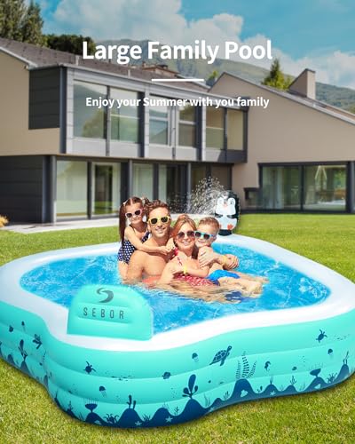 Sebor SB-CQSC Inflatable Swimming Pool, Kids Pool With Sprinkler, 97 Inch X 90 Inch X 20 Inch Full-Sized Family Blow Up Pools thumb #4
