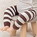 XEPST 2 Pairs Stripe Baby Toddler Leg Warmers, Unisex Legwarmers Knee Socks Knee Protector Leg Sleeves Leggings for Boys Girls Fit to 0-5 Years, One size(White+Gray and White+Coffee)
