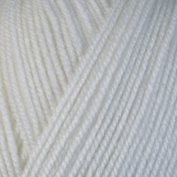WoolCraft Aran with Wool 400g Knitting & Crochet Yarn, Great Value Acrylic with 25% Wool Yarn, Choose from 43 Shades, 800 Metres, 400g Balls, Pack of 3, White
