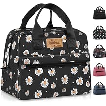 HOMESPON Insulated Lunch Bag for Women Men Lunch Box Cooler Lunch Tote for Work Picnic Daisy