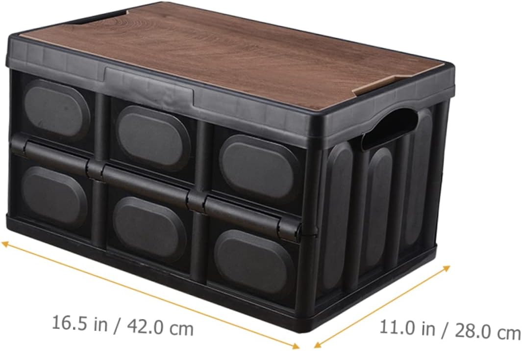 Mikikit Foldable Outdoor Storage Box with Lid Large Capacity Stackable Container for Clothes and Sundries Reinforced Solid Bottom for Heavy Items Side Opening Design for Easy Access Space
