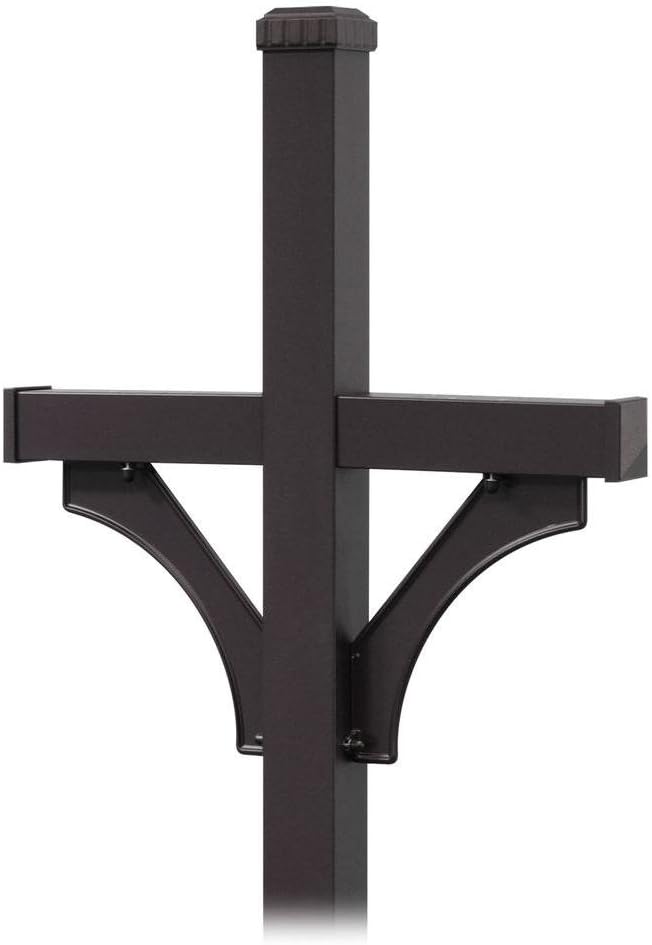 Salsbury Industries 4872BLK Deluxe 2 Sided in Ground Mounted Mailbox Post for Two Mailboxes, Black