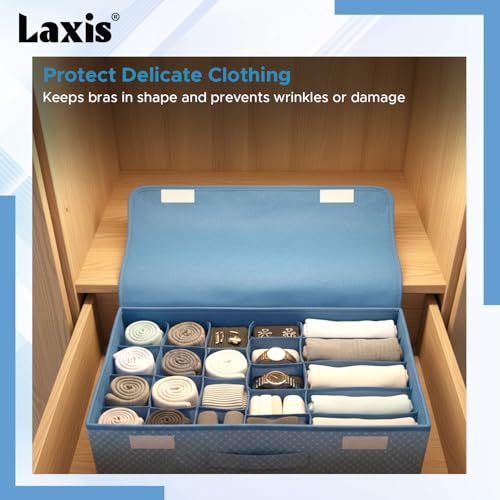 Image of LAXIS Innerwear Storage Box and Organiser for wardrobe organizer for storage & Clothes Organizer for Wardrobe for Socks & Undergarments Organizer, Drawer Organiser & Storage Box (16+1) Compartment