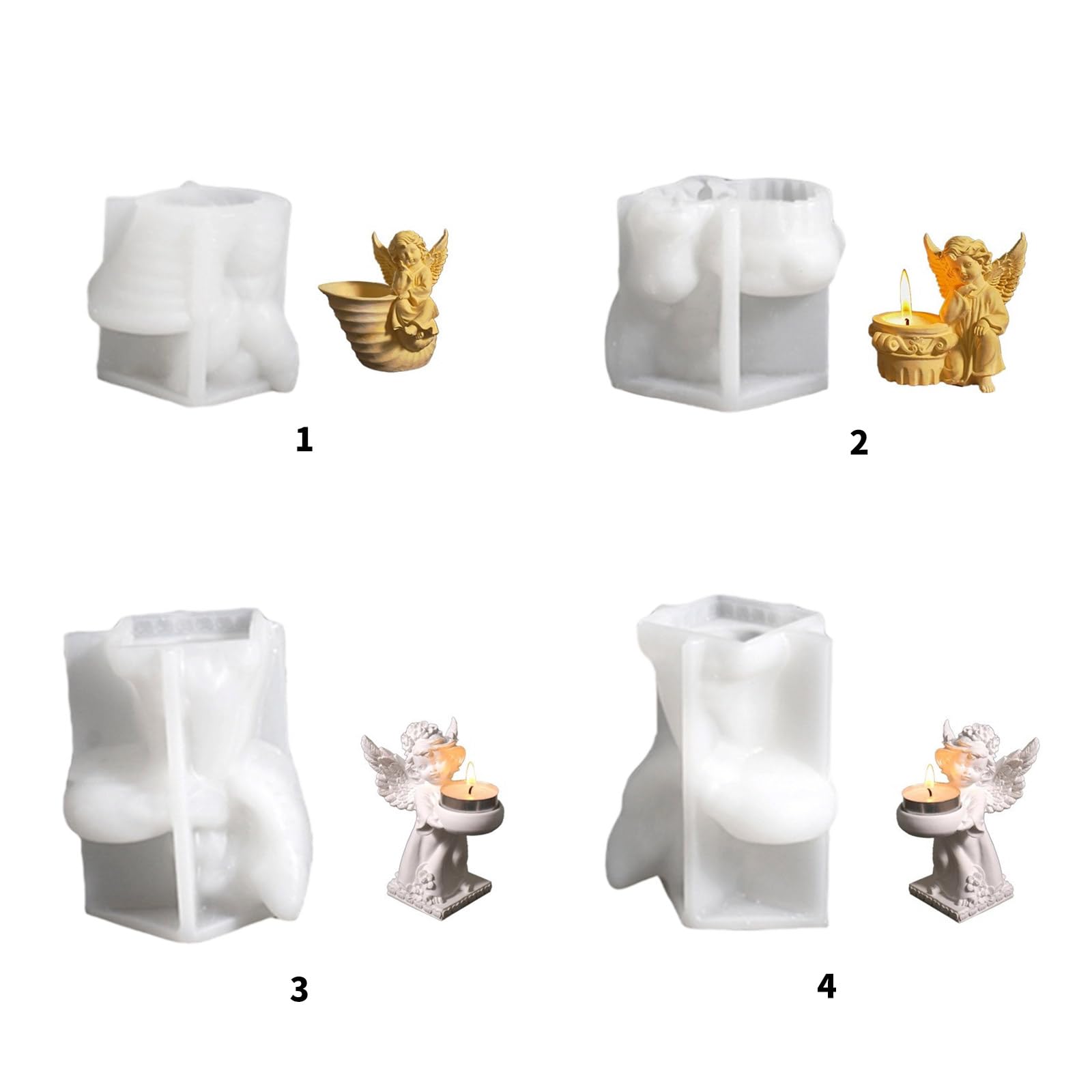Estatuilla angelical de silicona resistente, juego de moldes para apretar, suministros artesanales para niños, creatividad y mejora de la decoración del hogar Angelic Silicone Mold
