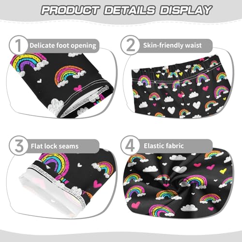 Girls Leggings Soft Toddler Ankle Length Bottoms Rainbow Kids Dance Yoga Pants 4-10 Years3