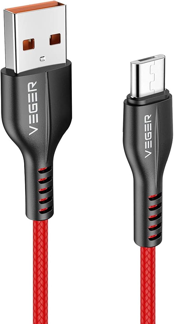 VEGER Cable Micro USB Para Android 1M, Cable USB Carga Rápido 3.1A