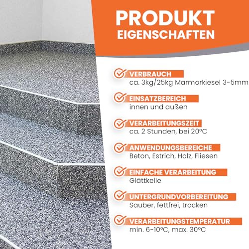 BEKATEQ BK-633 1K PU Bindemittel + Grundierung für Steinteppiche, 1kg farblos I Polyurethan Kiesfestiger für senkrechte/vertikale Untergründe I Kunstharz Wandbeschichtung für Wand, Treppe uvm.