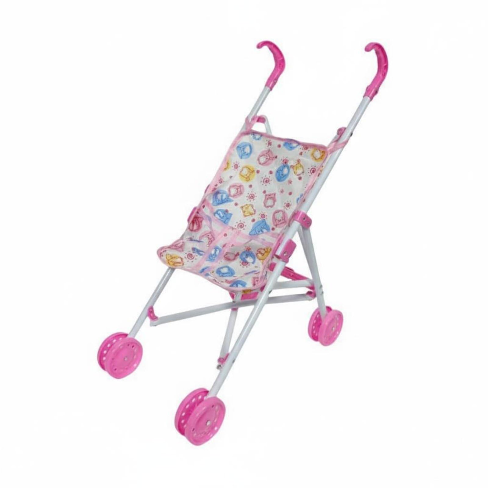 Foldable Doll Carriage Pram,Retractable Canopy Pretend Play Stroller — image 1