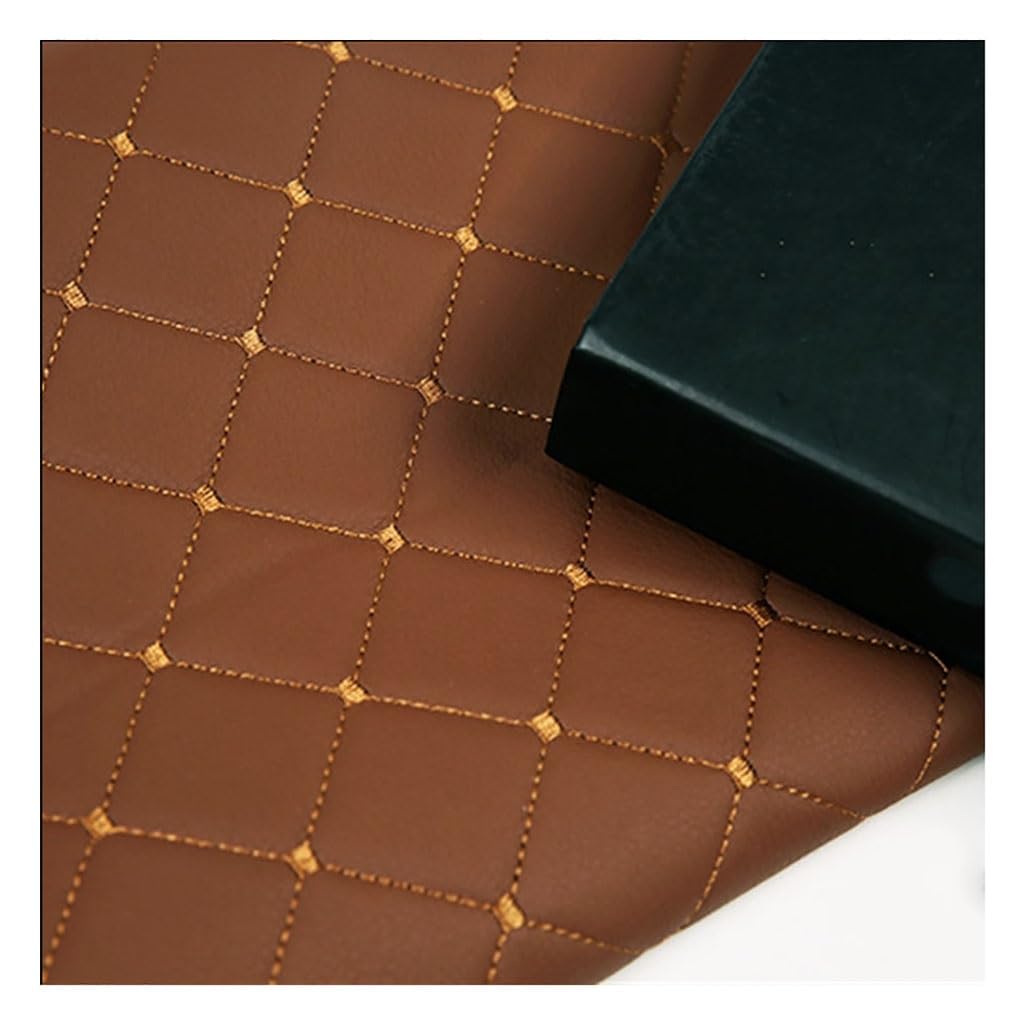 Simili cuir matelassé souple marron 1,4x9m avec envers en toile résistante - 8