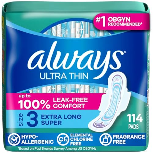 Image of Always Ultra Thin, Size 3 Extra Heavy Long Absorbency, Multipack, with Wings, Unscented, 38 Count x 3 Packs (114 Count Total)