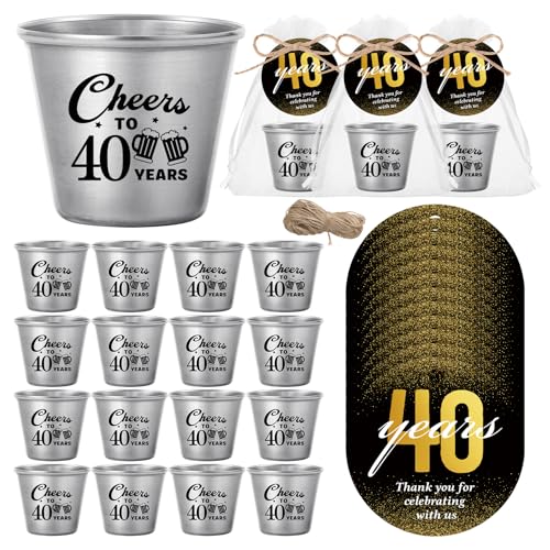 Consejos para Comprar Vasos de chupito del mes. 49 Skybooly - Juego de 50 vasos de chupito de acero inoxidable para 40 años, con etiqueta de agradecimiento, regalo de cumpleaños para aniversario, boda, despedida de soltero