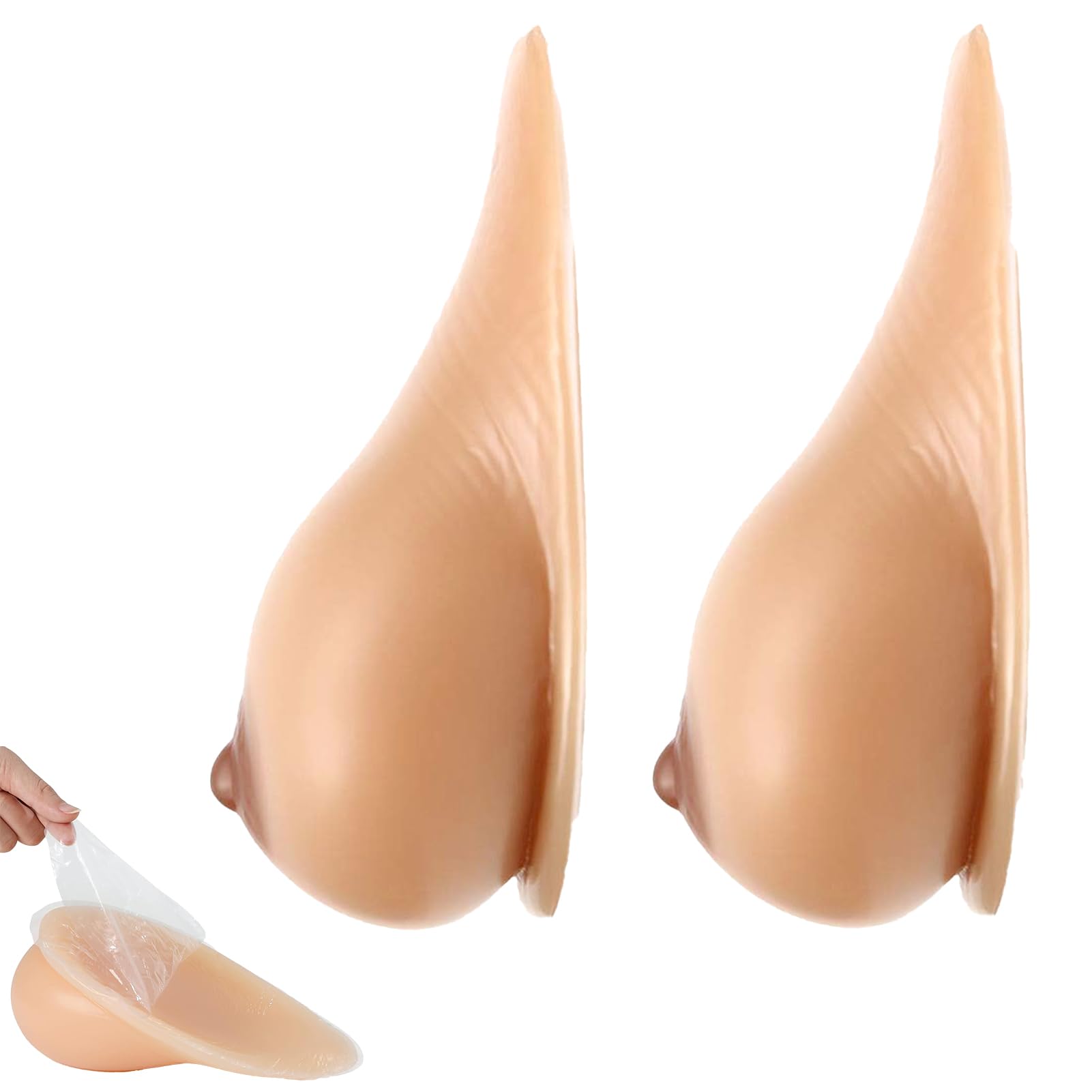 Silikonbrüste/künstliche Brüste, selbstklebend, realistisch, 1 Paar B-EE-Körbchenbrüste für Mastektomie, Prothese, Crossdress, Transvestit, Cosplay,Suntan,EE|Cup (1600g/Pair)
