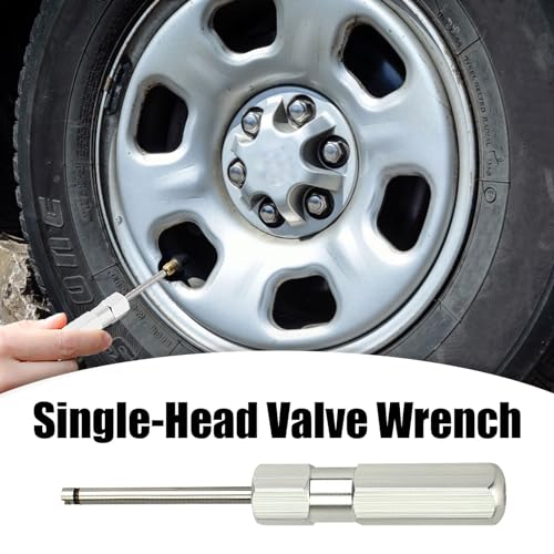 Image of 1 PC Car Tire Valve Core Screwdriver, Valve Stem Disassembly Tool Rod Puller, Metal Adjustable Valve Wrench Bottom Adsorbable, Universal for Cars Tire Repair and Disassembly Tool (Silver)