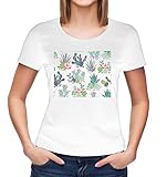 Camiseta impresa en Holanda Cactus, Plants Clothing, Lots of Cacti, Bohemian Clothing, Botanic, Summer Fashion, Vintage, Cactus Drawing Woman t-Shirt White X-Large
