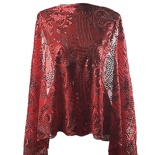 Sparkle Floral Sequin Scarf Vintage Style Evening Shawl Bling Classy Wedding Scarf Tassel Embroidery3