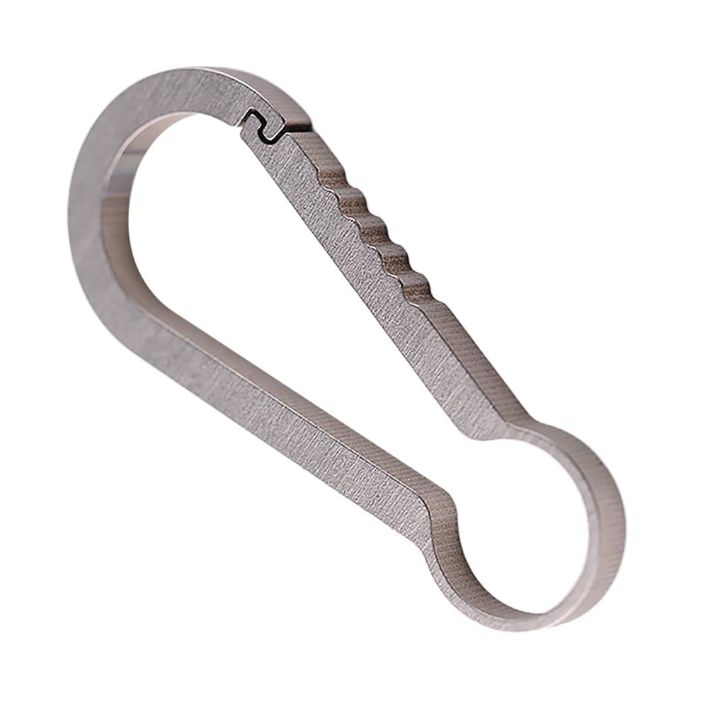 SENEISE EDC Key Chain, Locking Carabiner 1PCS Titanium Alloy Mini Lightweight Key Holder for Outdoor Travel Tool(59mm Length Silver)