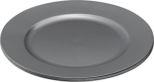 Miniatura 6 de Platos y Bandejas Grandes de 13 Pulgadas para Fiestas Elegantes y Bodas, Vajilla de Mesa Ideal para Servir, Paquete de 6 en Color Plateado