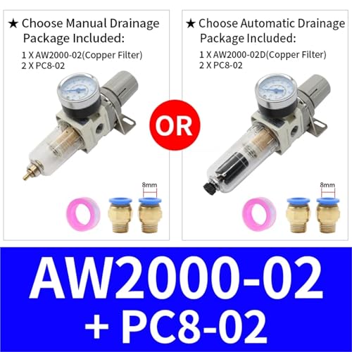 Régulateur pression air comprimé AW3000 contre humidité et huile - 8
