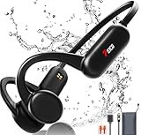 FEICO Bone Conduction Headphones, Bluetooth 5.3 Open-Ear Headphones with Mic | MP3 Mode Built-in 32GB & 10Hrs Playtime, IP68 Waterproof Bone Conduction for Running, Cycling, Swiming(Black)
