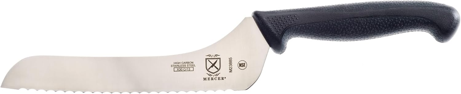 Mercer Culinary Millennia Black Handle Offset Bread Knife, 7-Inch