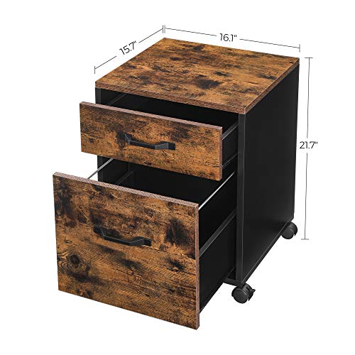 Image of VASAGLE 2 Drawers File Cabinet with Wheels for Home Office