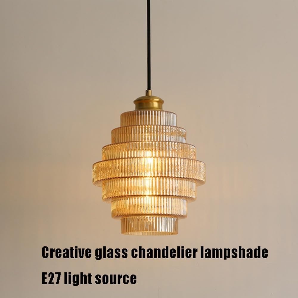 Hertl Lámpara de araña de estilo americano, pantalla de luz colgante de cristal con personalidad creativa, lámpara colgante de techo de montaje empotrado, accesorios de iluminación for decoración de i