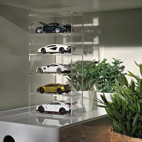 Image of 5 Layer Acrylic Storage case Clear Diecast Car Display Case for Scale Models - Dustproof Diecast Storage Organizer. (Pack of of 1)
