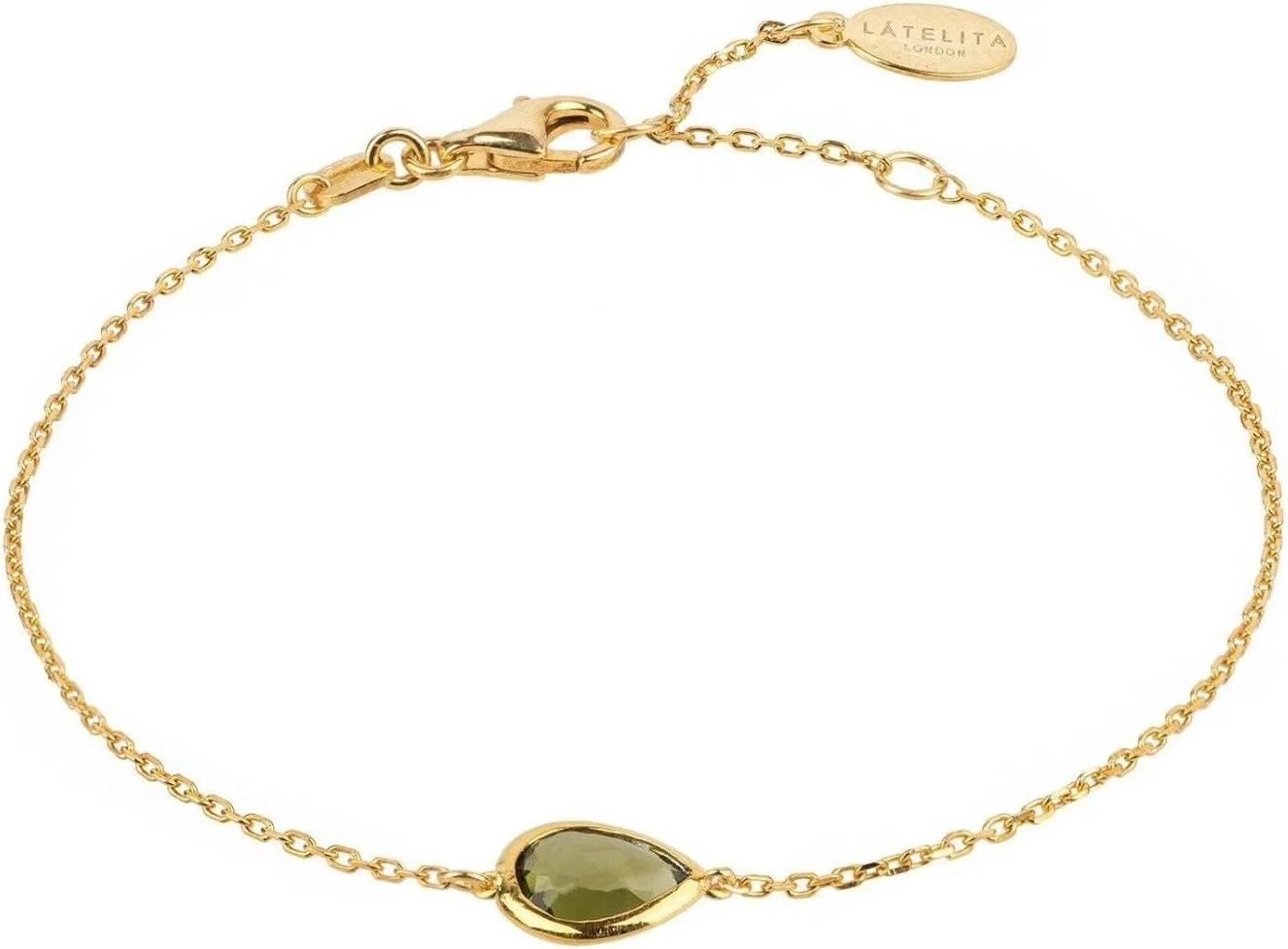 Pisa Mini Teardrop Bracelet Gold Peridot