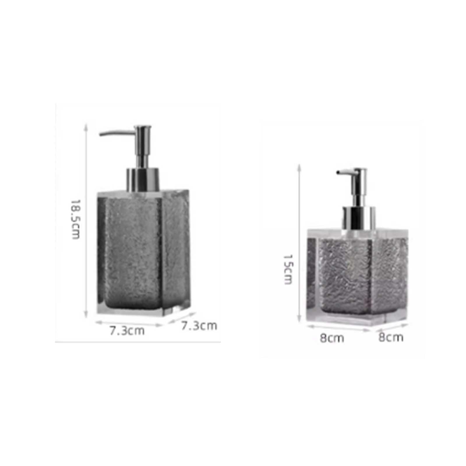 Dispensador de jabón, dispensador Cocina, con Textura Agua, Bomba plástico Plateado galvanizado, líquido loción Resina Lujo