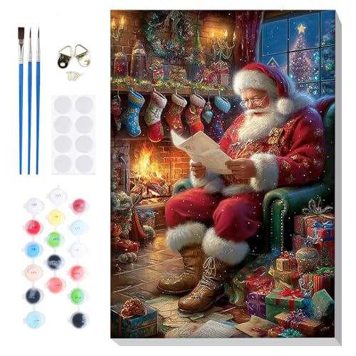 Lxmsja Weihnachten Malen Nach Zahlen Erwachsene mit Rahmen, Malen Nach...