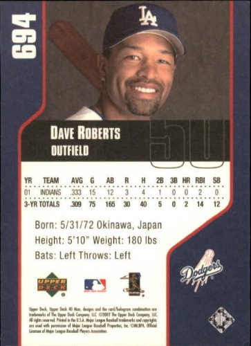Amazon.com: 2002 Upper Deck 40 Man #694 Dave Roberts - NM-MT