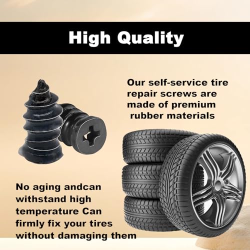 Image of 40 PCS Tire Repair Rubber Nail, Rubber Screw Tire Plugs Self-Service Vacuum Tire Repair Nail Kit Tires Quick Puncture Repair Tools or Car, Truck, Motorcycle