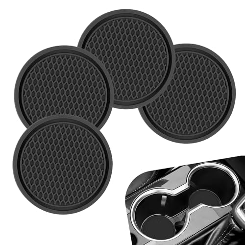 Set de 4 posavasos para autos de PVC negro flexible