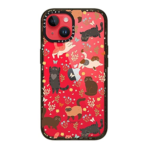 Coque iPhone 14 Casetify antichoc design chat rigide noir