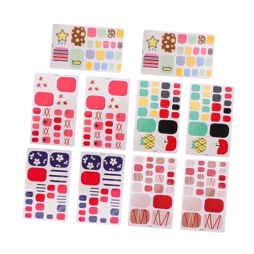 minkissy 10stücke Wasserdichte Und Umweltfreundliche Fußnagelaufkleber Für Bunte Designvielfalt Für Kreative Maniküre Einfach Anzubringen Für Persönlichen Gebrauch Oder