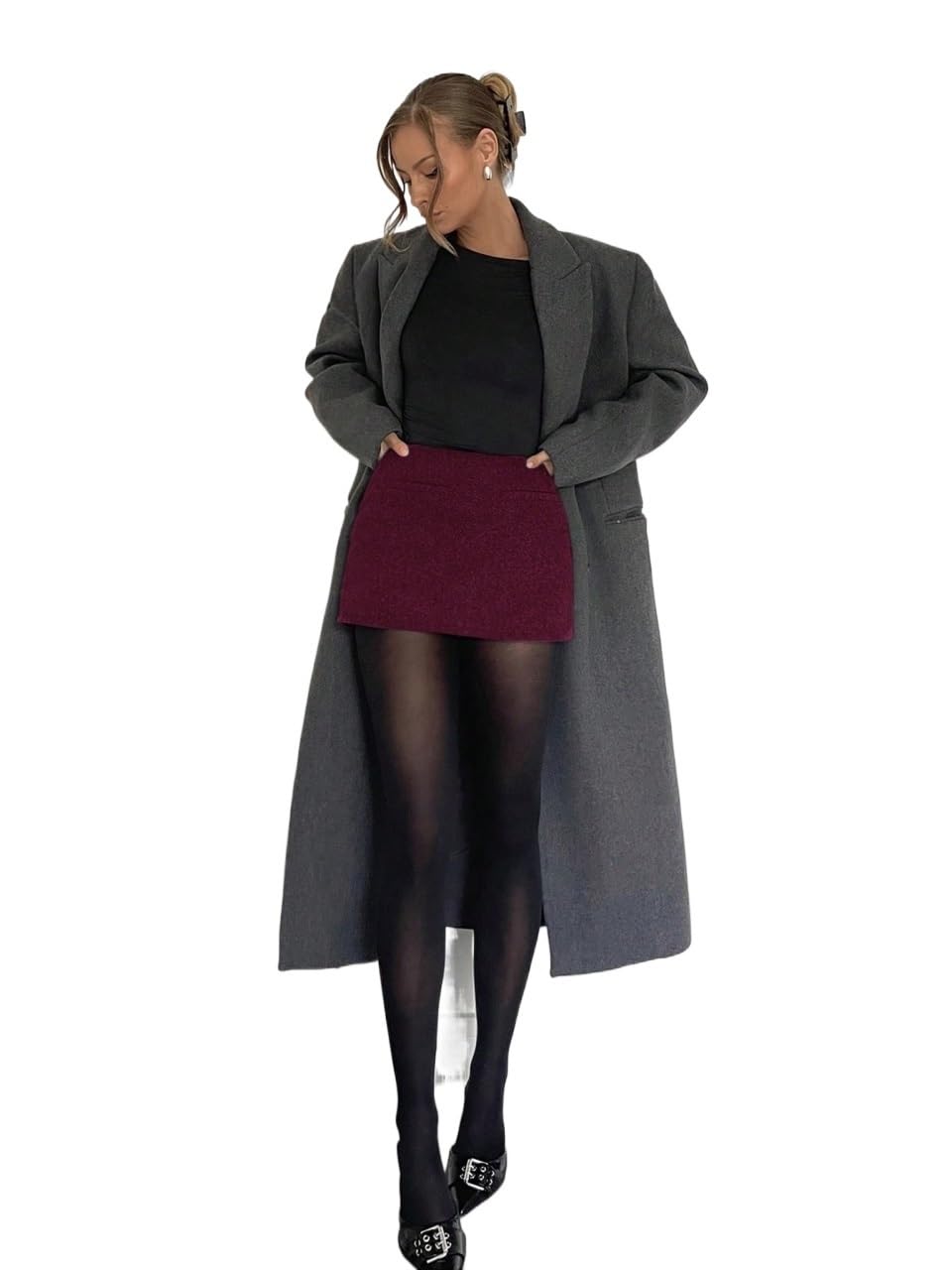 Womens Basic Mini Skirt Grey Mini Skirt