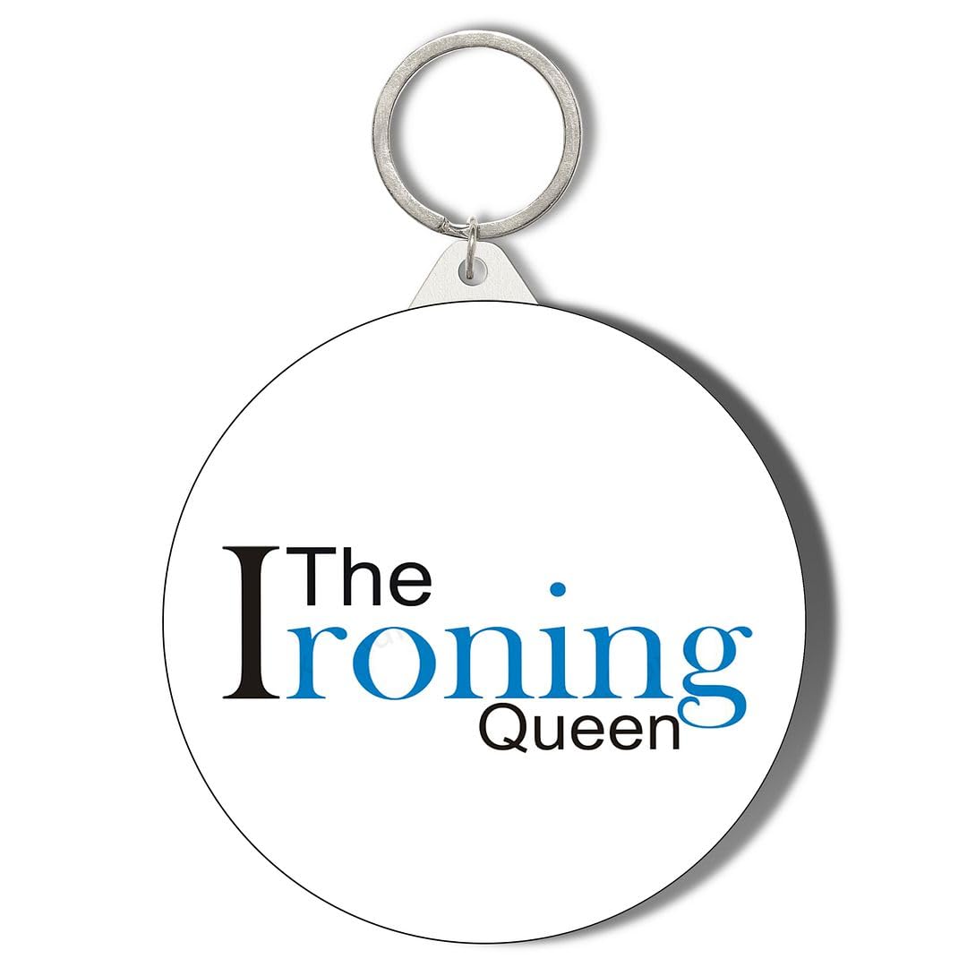 Gift Insanity White Ironing Queen 45Mm Short Chain Mirror Keyring