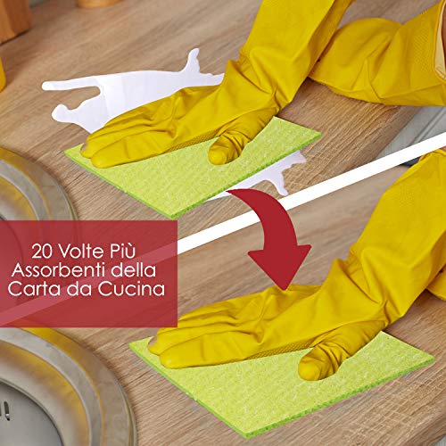 10 Panni Svedesi Pulizia Ecologici in Cellulosa e